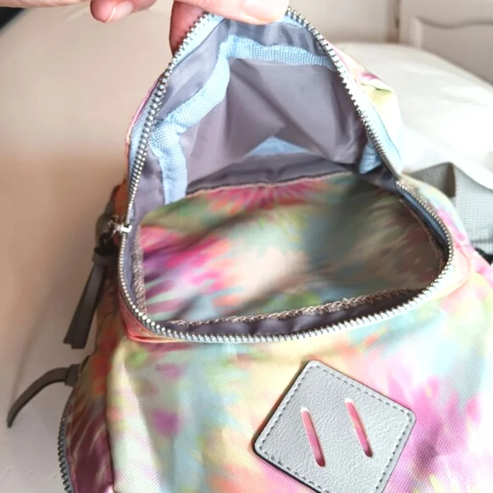 Rainbow Tie-Dye Slingback Bag Colorful Travel Backpack - Picture 5 of 16